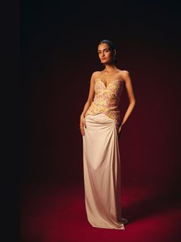 Roze - Amalia White Solid Maxi Skirt