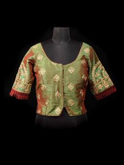 Isadora Life - Women Green Silk Stitched Blouse