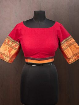 Isadora Life - Women Maroon Pure Cotton Stitched Blouse