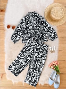 Bella Moda - Casual Smart All Over Printed Pink Co-Ord (Set of 2) (6-7 Years)