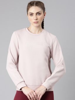 Xtep - The Power Of Gentleness Themed Training Sports Sweatshirts Sweater for Women, Blurry Pink