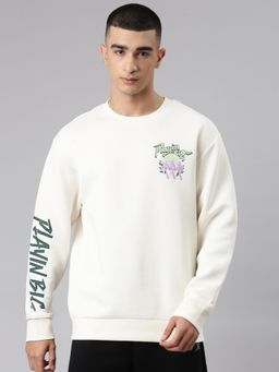 Xtep - Basketball Series Drums In The Middle Themed Sculpting Sweatshirt for Men, Cotton White