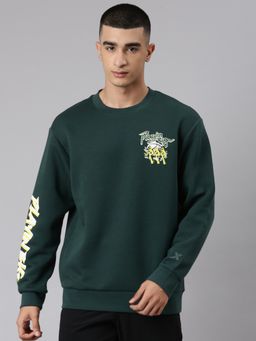 Xtep - Basketball Series Drums In The Middle Themed Sculpting Sweatshirt for Men, Base Green