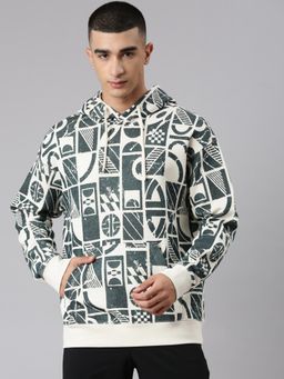 Xtep - Basketball Series Drums In The Middle Themed Sculpting Sweatshirt for Men, Cotton White