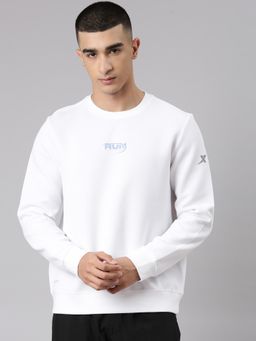 Xtep - Future Runners Themed Sculpting Extra Warmth Sweatshirt for Men, Pearl White