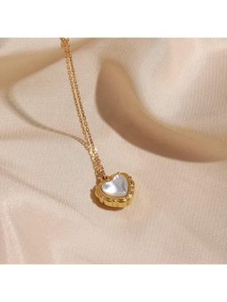 Inaya Accessories - 18KT Gold Plated Dainty Shell Heart Necklace, Trupti