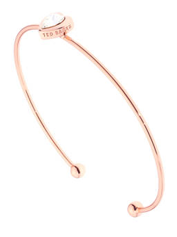 Ted Baker - Hasina Rose Gold Tone Crystal Heart Ultra Fine Cuff