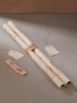 Fabindia - off White Mehraab Paper Wrapping Sheets (Pack of 2)