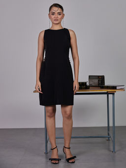 Maenaam - Womens Polyester Solid Black Dress