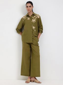 Pink Fort - Cotton Relaxed Fit Floral Co-Ord Set