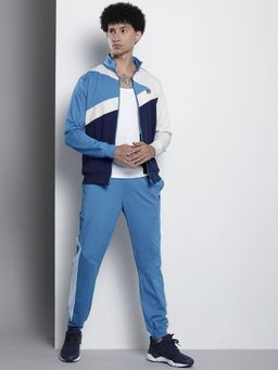 The Indian Garage Co - Men High Neck Jacket and Jogger Tracksuit Blue (Set of 2)