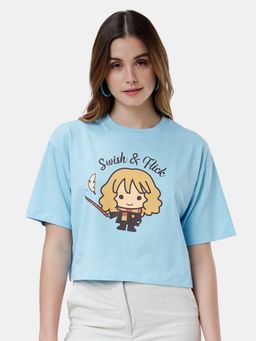 The Souled Store - Harry Potter Swish and Flick Cotton Women Oversized Crop Top