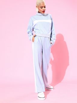 AAREIN - Women Blue Cotton Blend Solid Co-Ord Set