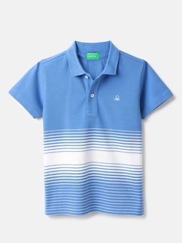 United Colors of Benetton - Regular Fit Gradation Striped Polo T-shirt Blue