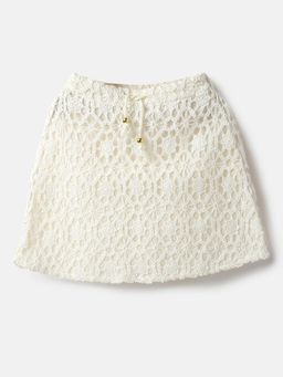 United Colors of Benetton - Lace Regular Fit Crochet Skirt Off White