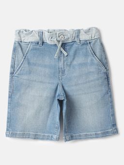 United Colors of Benetton - Solid Regular Fit Denim Shorts Blue