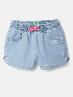 United Colors of Benetton - Solid Regular Fit Denim Shorts Blue