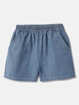 United Colors of Benetton - Solid Regular Fit Denim Shorts Blue