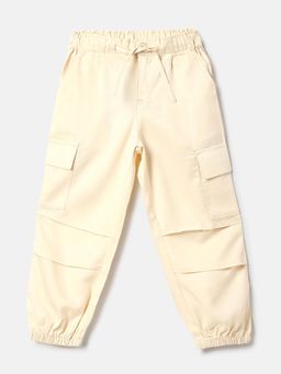 United Colors of Benetton - Solid Regular Fit Cargo Joggers Cream