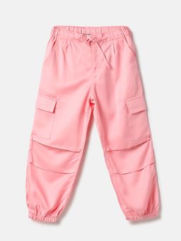 United Colors of Benetton - Solid Regular Fit Cargo Joggers Pink