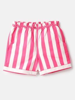 United Colors of Benetton - Vertical Stripes Regular Fit Casual Shorts Pink