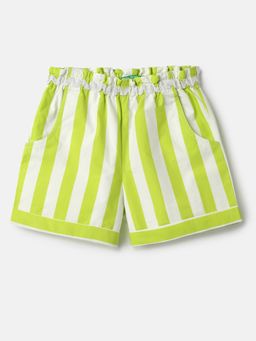 United Colors of Benetton - Vertical Stripes Regular Fit Casual Shorts Green