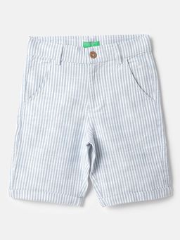 United Colors of Benetton - Vertical Stripes Regular Fit Casual Shorts Blue