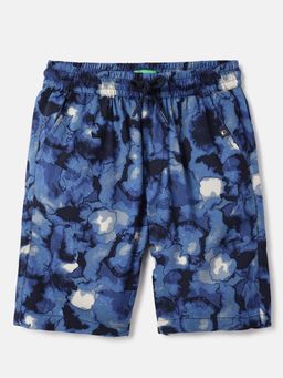 United Colors of Benetton - Inkdrop Regular Fit Casual Shorts Blue