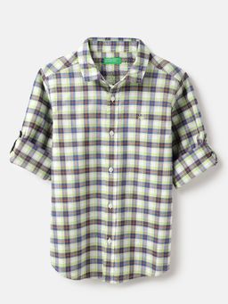 United Colors of Benetton - Regular Fit Spread Collar Bright Checkered Shirt