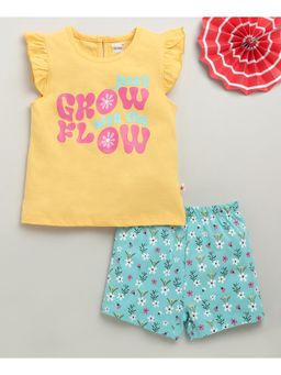 Bumzee - Mint & Yellow Girls T-shirt & Short (Set of 2)