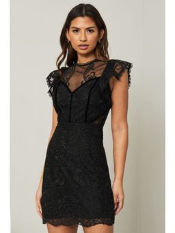 Lipsy - Black Artwork Aline Dress
