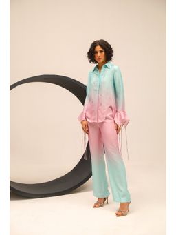 Label Deepika Nagpal - Aqua Cory Co-Ord (Set of 2)