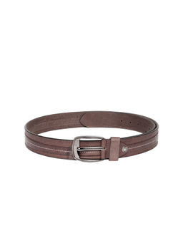 Teakwood - Men Brown Textured Genuine Leather Belt
