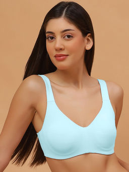 SOIE - Women Non Padded Wired Full Coverage T-shirt Bra-Blue