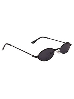 Spiky - Stylish Black Frame Black Lense Oval Sunglasses