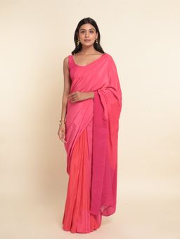 Suta - Pink Ombre Pattern Liva Saree