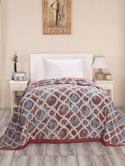 Maspar - Hues Nouveau Tradition Form Replay 100 GSM Cotton Fiery Red Quilted Single Quilt