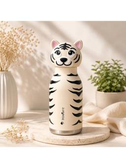 Junior Billionaire - Cute Tiger - Fun Animal Character School & Travel Bottle (3-12 Years)