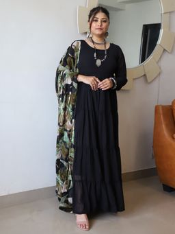 Deebaco - Women'S Black Dress With Dupatta