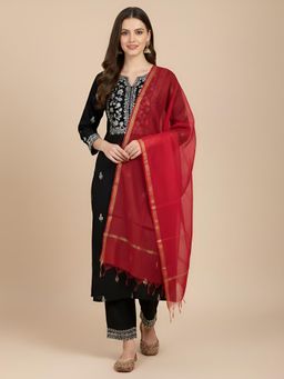 MUFFLY - Red Solid Monica Cotton Dupatta