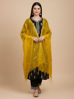 MUFFLY - Yellow Solid Monica Cotton Dupatta