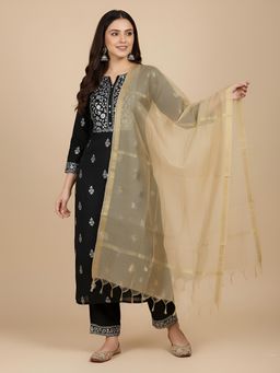 MUFFLY - Gold Solid Monica Cotton Dupatta