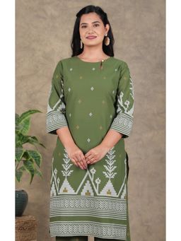 ARAMYA - Soft Cotton Placement Print Print Kurta