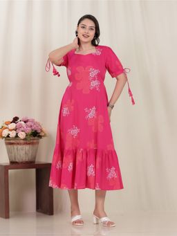 ARAMYA - Soft Cotton Bandhani Print Dress