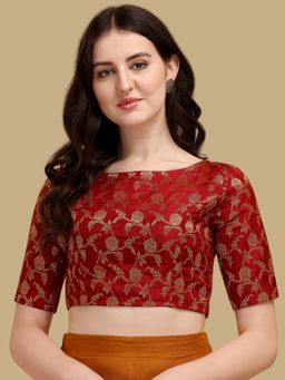 Gahan - Womens Woven Maroon Stitched Blouse