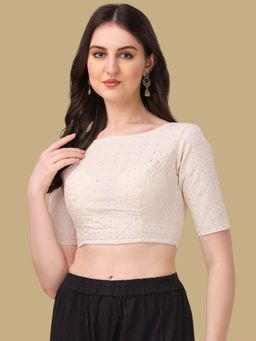 Gahan - Womens Embroidered White Stitched Blouse