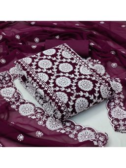 Gahan - Womens Wine Colour Georgette Fabric Unstitch Dress Material