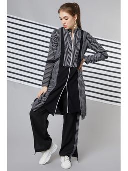 Wendell Rodricks - Black Striped Panelled Tunic (Set of 2)