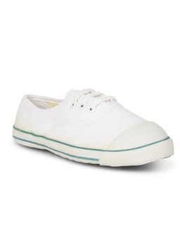 Bata - Boy's White Sneakers With Cushioned Insole And Lace-Up Design