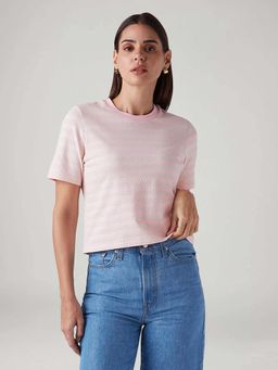 Levi's - Pink Women's Striped Regular Fit T-Shirt